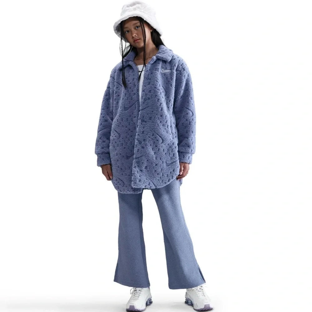 Nike small Lavender fleece Teddy Button-Up Jacket